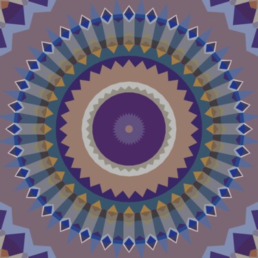 Digital Arts titled "Abstract mandala" by Abraham Addy, Original Artwork, Digital Painting
