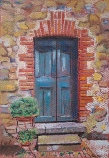 The door that leads to summer Schilderij getiteld "The door that leads…" door Liubov Samoilova, Origineel Kunstwerk, Pastel