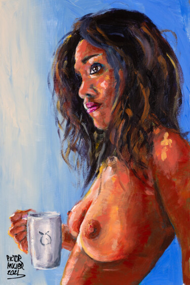 绘画 标题为“Nota Mu naked takin…” 由Pictor Mulier, 原创艺术品, 丙烯
