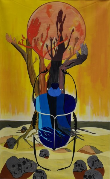Peinture intitulée "Khepri" par Bob Mazurel, Œuvre d'art originale, Acrylique