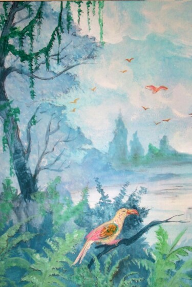 Malerei mit dem Titel "Paysage Voyage" von Christian Eprinchard, Original-Kunstwerk, Acryl