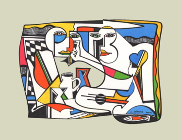 Andrographie N° 43490 Drawing titled "Andrographie N° 434…" by Lucien Ségura, Original Artwork, Marker