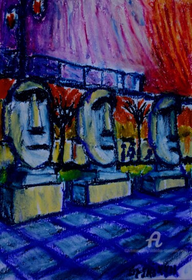Te dire, vinghthuitieme viruel exposition Peinture intitulée "Te dire, vinghthuit…" par Slobodan Spasojevic (Spaki), Œuvre d'art originale, Pastel