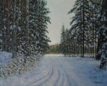 Pintura titulada "Зимний день" por Andrei Abramov (Andrei Liumes), Obra de arte original, Oleo
