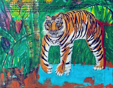 Schilderij getiteld "If I Were Jungle" door Enrica Badas, Origineel Kunstwerk, Acryl Gemonteerd op Frame voor houten brancard