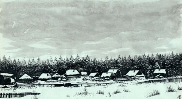 In the Middle of Winter 23 / Среди зимы 23 图画 标题为“In the Middle of Wi…” 由Владимир Абаимов, 原创艺术品, 墨