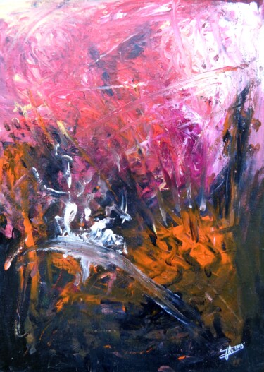 Peinture intitulée "Prémisse de l'Abstr…" par Isabelle Ilic, Œuvre d'art originale, Acrylique