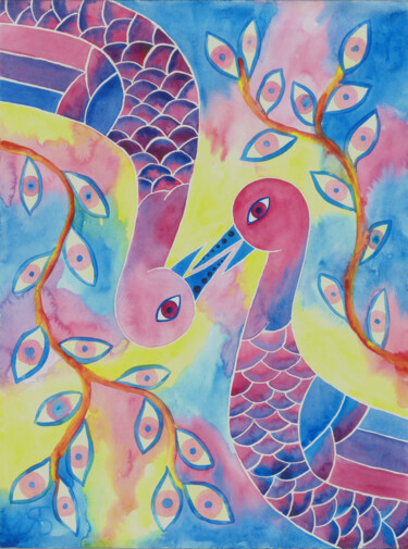 Painting titled "Harmony" by Yana Bila, Original Artwork, Watercolor