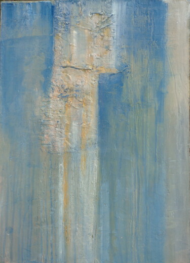Malerei mit dem Titel "Blue and Gold" von Rita, Original-Kunstwerk, Acryl