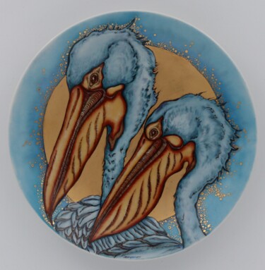 雕塑 标题为“Pelican (blue 1)” 由Oxana Kondratenko, 原创艺术品, 陶瓷