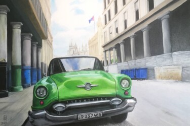 绘画 标题为“Auto à la HAVANE” 由Pierre Rodrigue, 原创艺术品, 油