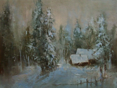 House with bath. Nostalgia Картина под названием "House with bath. No…" - Elena Yudina, Подлинное произведение искусства, Масло