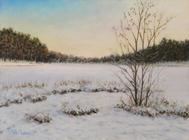Pintura titulada "На озере" por Andrei Abramov (Andrei Liumes), Obra de arte original, Oleo