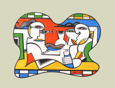 Andrographie N° 22535 Drawing titled "Andrographie N° 225…" by Lucien Ségura, Original Artwork, Marker