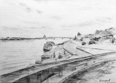 Drawing titled "View of the Kanavin…" by Yury Smirnov, Original Artwork, Graphite