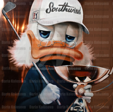 绘画 标题为“Duck Golfer” 由Daria Kolosova, 原创艺术品, 油