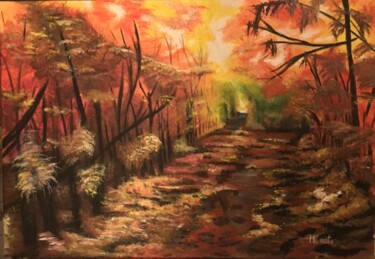 Painting titled "Couleurs d’automne" by Murielle Viret, Original Artwork, Acrylic