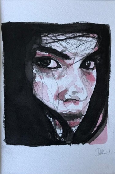 绘画 标题为“Silences 2” 由Pascale Albizzati, 原创艺术品, 墨 安装在纸板上