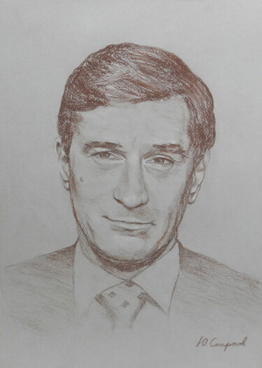 Dibujo titulada "Robert De Niro" por Yury Smirnov, Obra de arte original, Conté