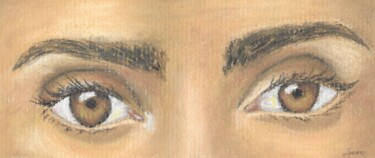제목이 "Regard 12"인 그림 P. Le Sommer로, 원작, 파스텔