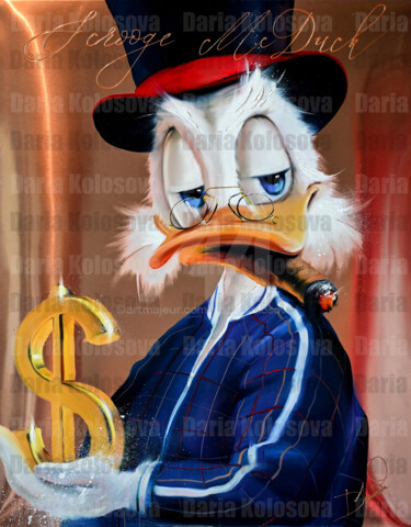 绘画 标题为“Duck with Gold Doll…” 由Daria Kolosova, 原创艺术品, 油