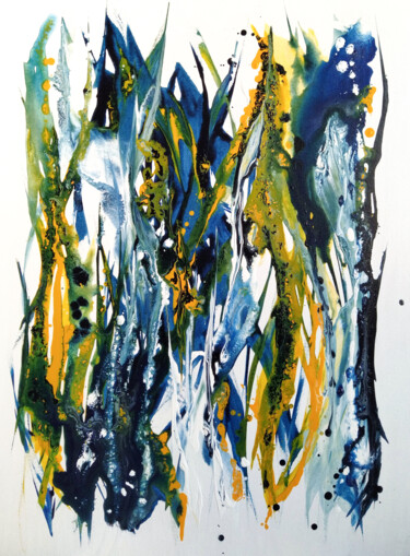 Limbes abyssales Peinture intitulée "Limbes abyssales" par Sylvie Jousselin, Œuvre d'art originale, Acrylique Monté sur Châssis en bois