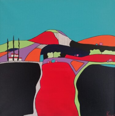 Landscape Peinture intitulée "Landscape" par Carole Carpier, Œuvre d'art originale, Acrylique Monté sur Châssis en bois