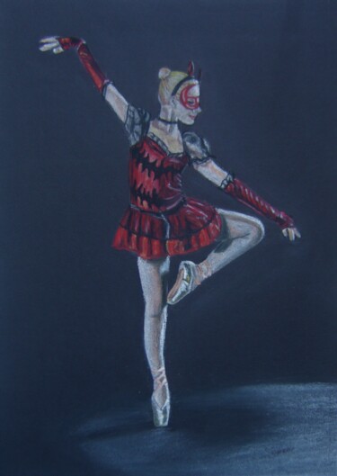 Tekening getiteld "Mouvement 2 - Equil…" door P. Le Sommer, Origineel Kunstwerk, Pastel