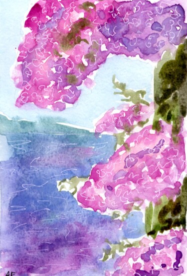 Pintura titulada "Bougainvillea Rose…" por Anna Filippova, Obra de arte original, Acuarela