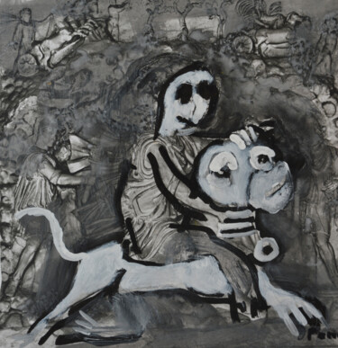 图画 标题为“Chevauchée” 由Alain Ponçon, 原创艺术品, 丙烯