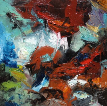 Peinture intitulée "Abstrait 12" par Isabelle Ilic, Œuvre d'art originale, Huile