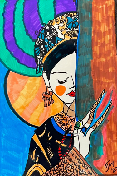 Drawing titled "Ruyi Empress Qin Dy…" by Njoy, Original Artwork, Gel pen
