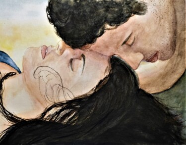 「Innamorati」というタイトルの絵画 Solange Esposito (SEsposito)によって, オリジナルのアートワーク, 水彩画