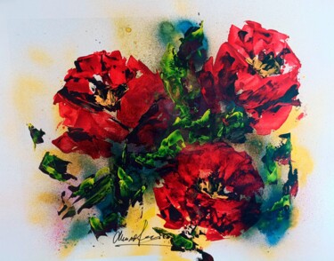 Peinture intitulée "Coquelicots" par Olga Chilova - Stephan, Œuvre d'art originale, Acrylique