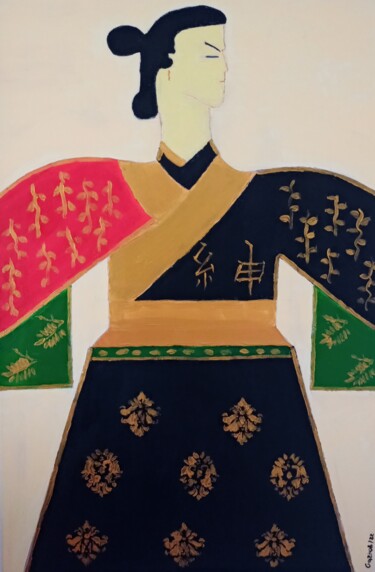 Japanese gentleman/ Chevalier japonais Peinture intitulée "Japanese gentleman/…" par Gazkob, Œuvre d'art originale, Acrylique
