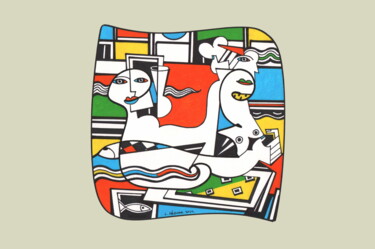 Andrographie N° 30385 Dessin intitulée "Andrographie N° 303…" par Lucien Ségura, Œuvre d'art originale, Marqueur