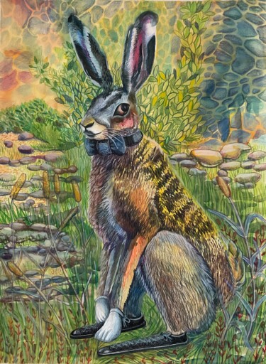 图画 标题为“"Mr. Rabbit"” 由Olga Beltsova, 原创艺术品, 水彩