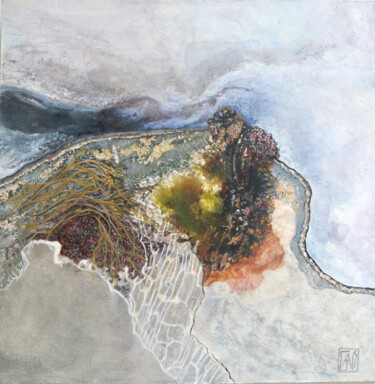 Peinture intitulée "Fragment n°14" par Dominique Gais, Œuvre d'art originale, Encre Monté sur Métal