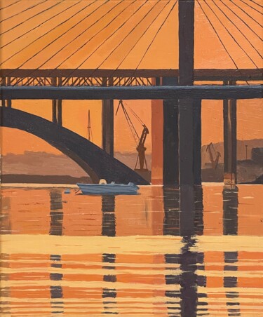 제목이 "Haubans du soir"인 미술작품 Sophie Cousineau로, 원작, 기름