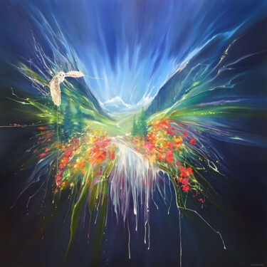 Painting titled "Caught in the Act" by Gill Bustamante, Original Artwork, Oil