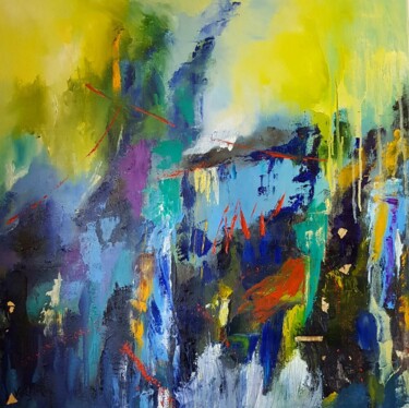 Peinture intitulée "Les voiliers rouges" par Béatrice Van Ez-Le Perru, Œuvre d'art originale, Huile Monté sur Châssis en bois
