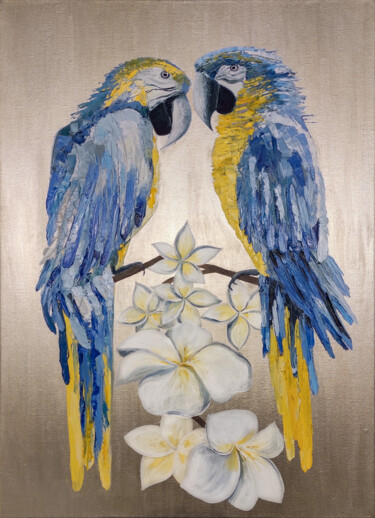 绘画 标题为“Parrots” 由Ekaterina Khovanskaya, 原创艺术品, 油