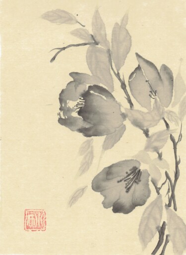 제목이 "light flower"인 미술작품 Nathalie Guski로, 원작, 잉크