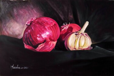 Painting titled "Still Life" by Djelloul Merhab, Original Artwork, Oil
