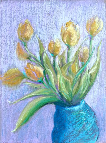图画 标题为“Delicate tulips” 由Julia Suptel, 原创艺术品, 粉彩