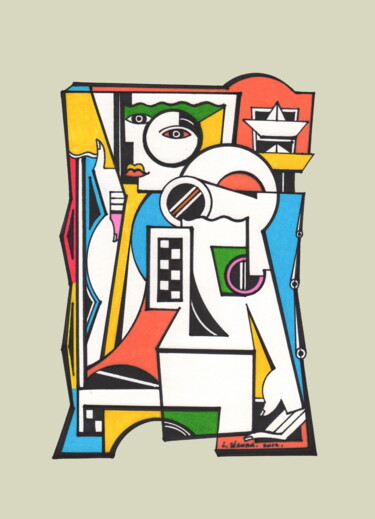 Andrographie N° 72994 Σχέδιο με τίτλο "Andrographie N° 729…" από Lucien Ségura, Αυθεντικά έργα τέχνης, Μαρκαδόρος