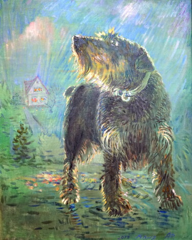 "Jagdterrier Monya" Peinture intitulée ""Jagdterrier Monya"" par Ales Filipovich, Œuvre d'art originale, Huile