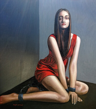 Peinture intitulée "ESCLAVE DE SA BEAUTÉ" par Luis Miguel Aparisi, Œuvre d'art originale, Acrylique Monté sur Châssis en bois