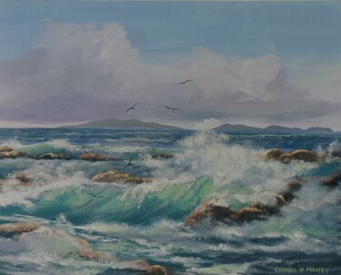High island waves Peinture intitulée "High island waves" par Cathal O Malley, Œuvre d'art originale, Acrylique