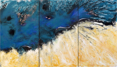 Peinture intitulée "Interface (Triptyqu…" par Alliet-Delacroix, Œuvre d'art originale, Huile